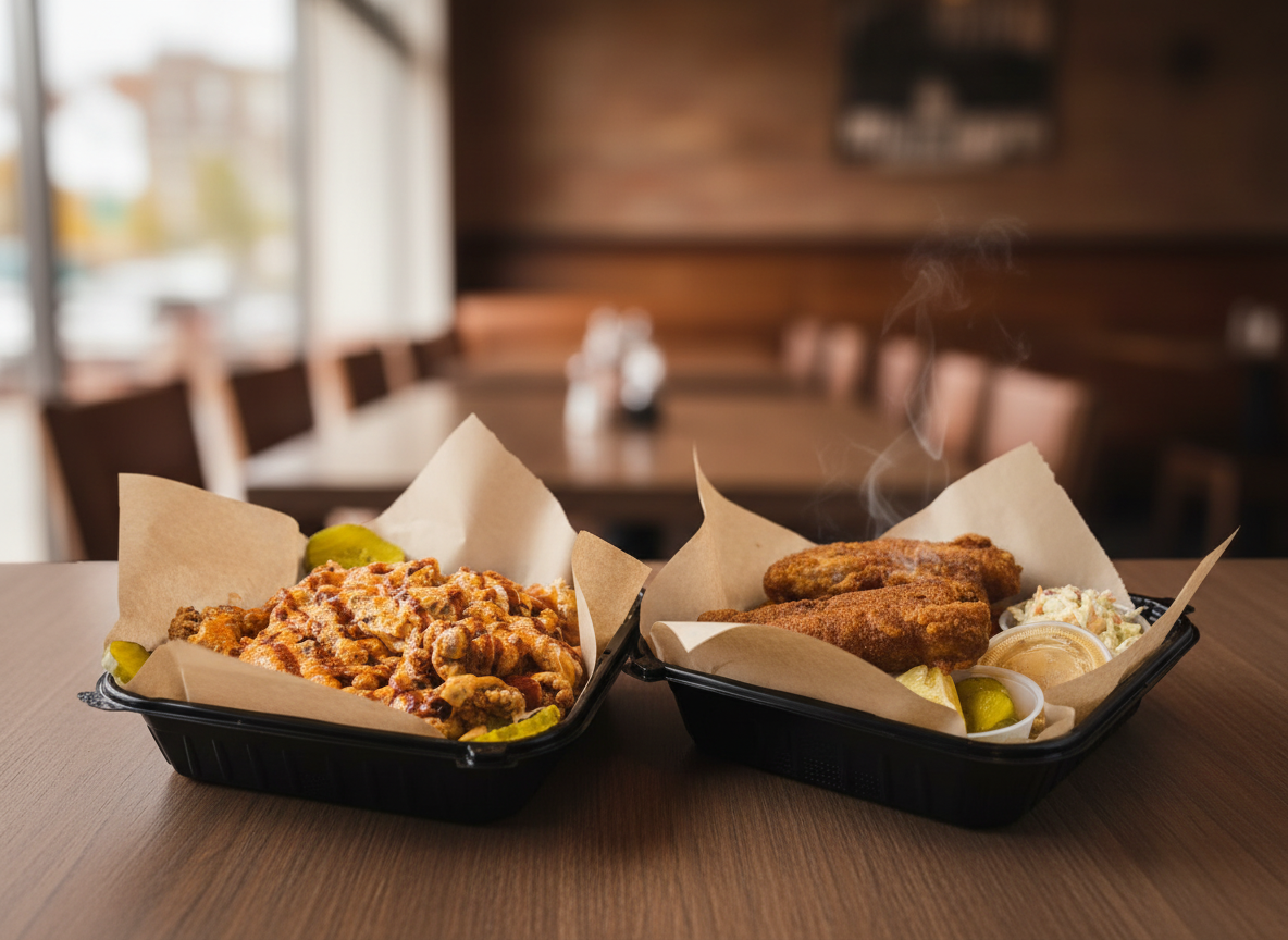 Two servings of fried comfort food